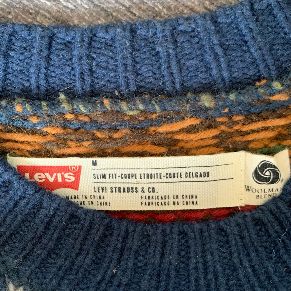 Levi’s Multicolor Pattern Wool Blend Medium Slim … - image 2